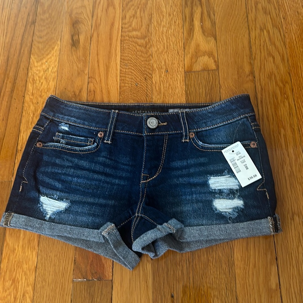 Aeropostale New with Tag (NWT) Jean Shorts - Shorty. Rips design. Button has NYC